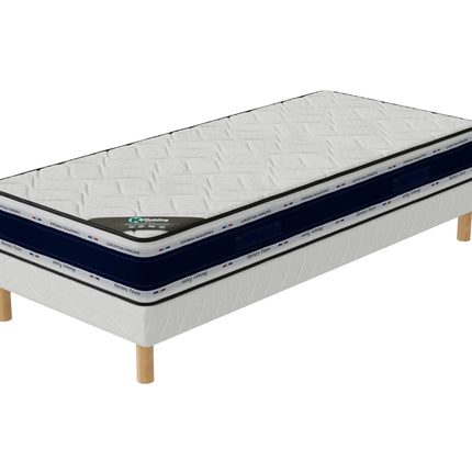 Ensemble BLUE MEMORY Sommier + Matelas Hauteur 22cm