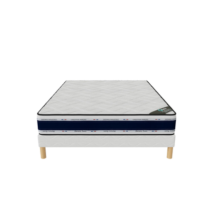 Ensemble BLUE MEMORY Sommier + Matelas Hauteur 22cm
