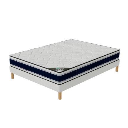 Ensemble BLUE MEMORY Sommier + Matelas Hauteur 22cm