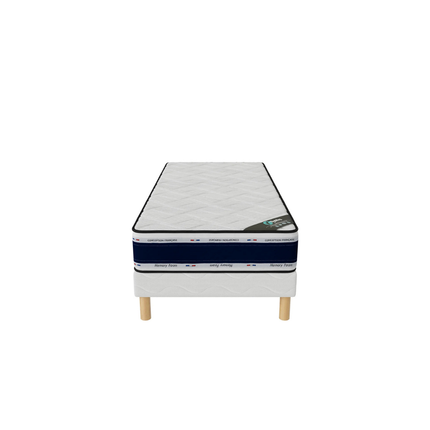 Ensemble BLUE MEMORY Sommier + Matelas Hauteur 22cm