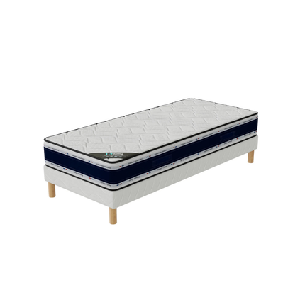 Ensemble BLUE MEMORY Sommier + Matelas Hauteur 22cm
