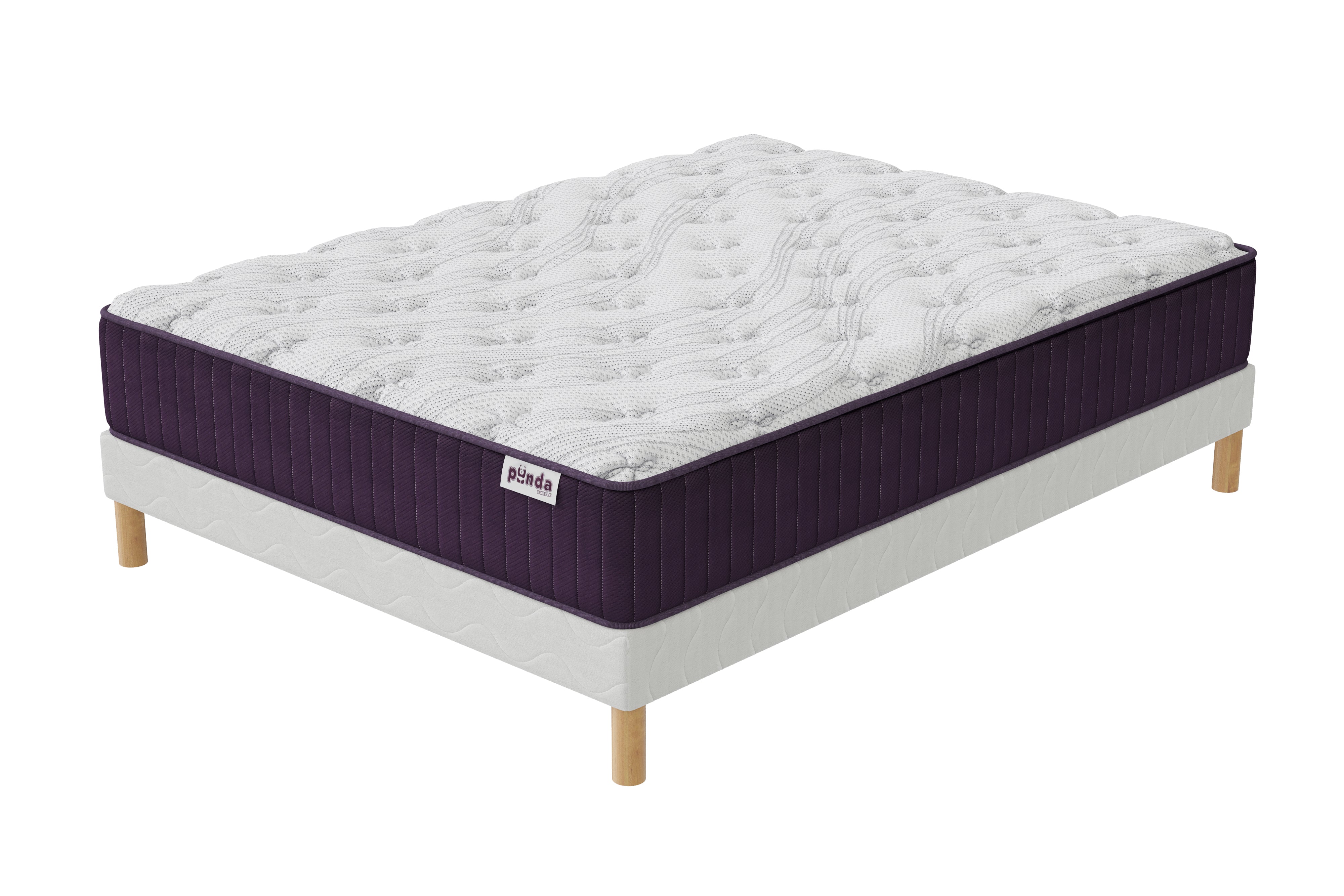 Ensemble PANDA PURPLE Sommier + Matelas Hauteur 32cm